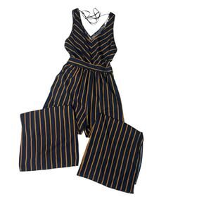 Purple Snow Striped Black and Gold Jumpsuit